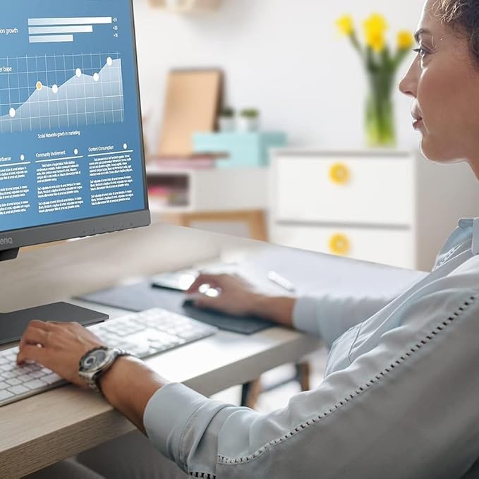 BenQ GW2780 Computer Monitor 27" FHD 1920x1080p | IPS | Eye-Care Tech | Low Blue Light | Anti-Glare | Adaptive Brightness | Tilt Screen | Built-in Speakers | DisplayPort | HDMI | VGA