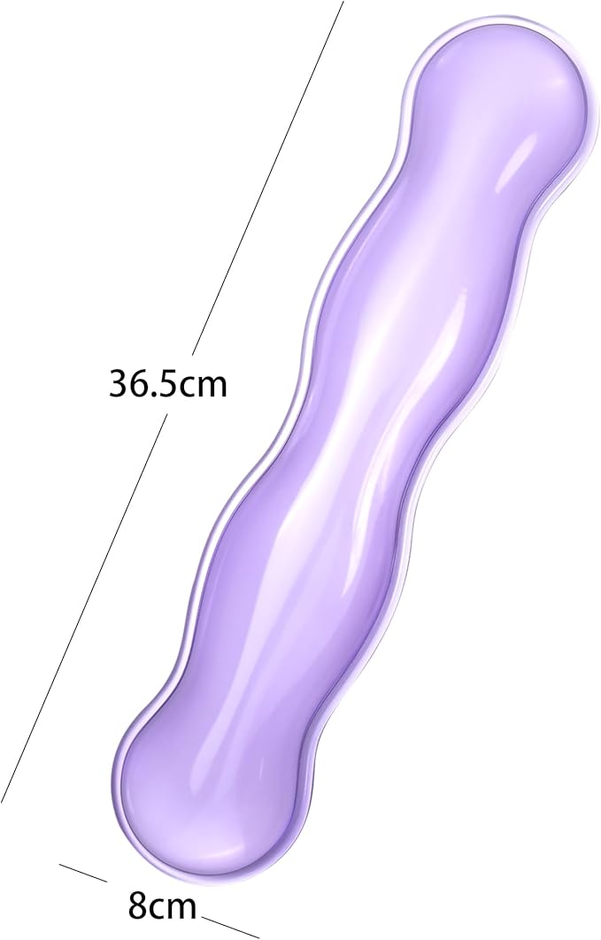 Clear Gel Keyboard Wrist Rest, Purple Silicone Wrist Rest, Ergonomic Wrist Rest for Computer Keyboard 60%/75% (Purple-Long)