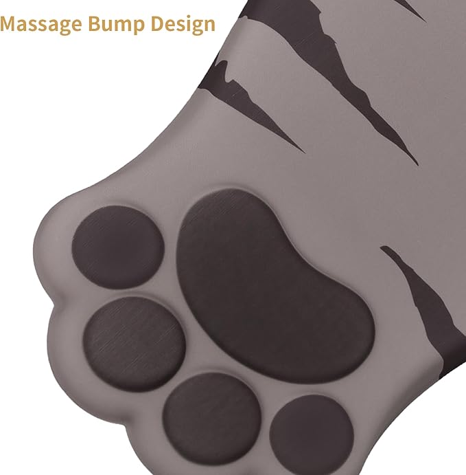 L-SPOUTTO Ergonomic Mouse Pad with Wrist Rest,Cute Cat Paw Mousepad Wrist Support,Comfortable Massage Design Computer Pain Relief Mouse Pad with Non-Slip PU Base for Desk Laptop Gaming Office,Brown