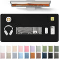 YSAGi Leather Desk Protector, Office Mat, Large Mouse Mat, Non-Slip PU Leather Blotter, Laptop Desk Mat, Waterproof Writing Pad for Office and Home (Black, 31.5" x 15.8")