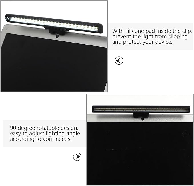 Veemoon LED Computer Monitor Light Bar with USB Clip, Adjustable Eye-Care Screen Lamp for Laptop and Desktop, Flicker-Free Computer Accessory for Home Office and Gaming