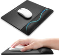 univo colors Wide Size Mouse Pad with Wrist Rest,Premium PU Material,Low-Rebound Cushion,Ergonomic Design,Comfortable Wide-Size Operation,Smooth Mouse Control with Hard Plate,Reduces Fatigue(Black)