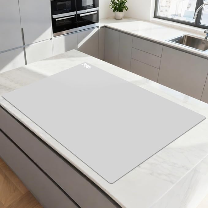 Extra Large Silicone Mat for Resin 36.2" x 24", 2MM Thick Silicone Craft Mat for Table, Multifunction Silicon Matt for Kitchen Countertop Protector Heat Resistant Placemat by Foepoge(Gray)