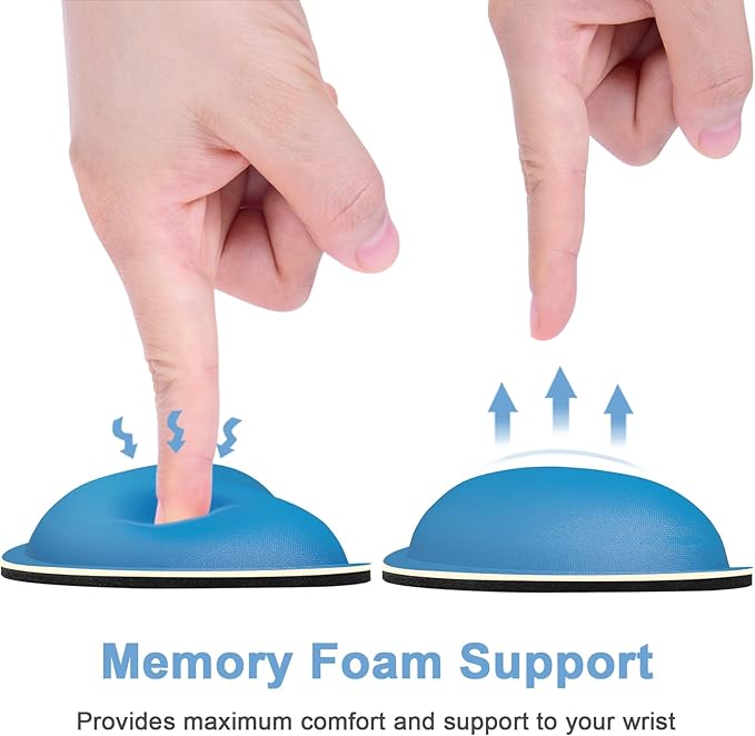 Dapesuom Mouse Wrist Rest, Ergonomic Memory Foam Mouse Wrist for Computer Desk Mats Support, Hand Rest Pad Cushion for Gaming, Office, Laptop, Men, Women, Pain Relief & Easy Typing, Dark Blue