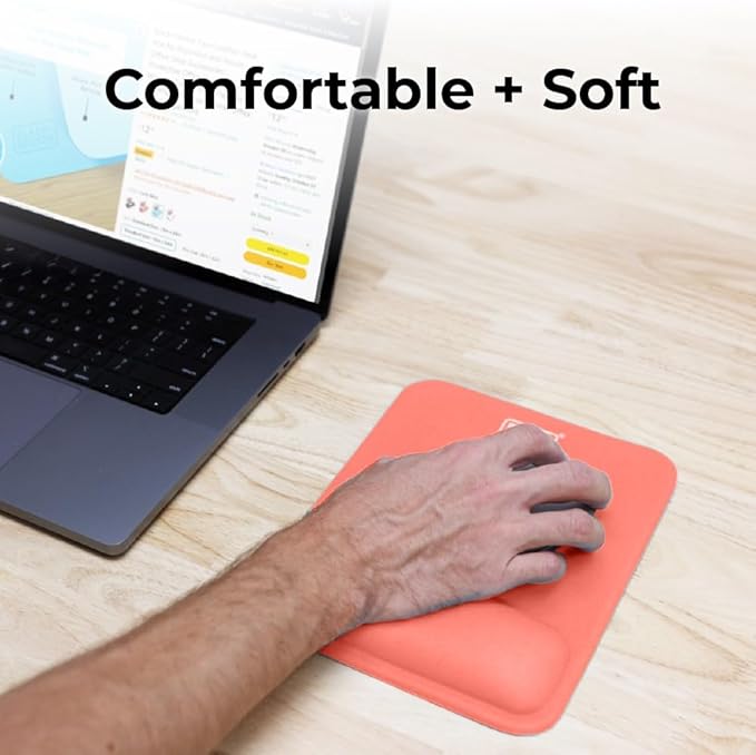 BLACK+DECKER Ergonomic Mouse Pad Wrist Support - Comfortable Mouse Pad Wrist Rest - Wrist Relief Gel Mousepad - Non-Slip Base Aesthetic Mousepad for Gaming, Home, Office - Perfect for Computer, Laptop