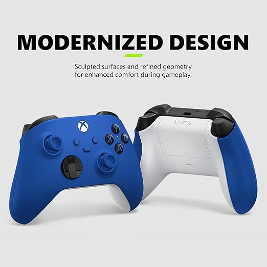 Xbox Wireless Gaming Controller (2025) – Shock Blue – Play on Xbox, Windows, Android, iOS, FireTV Sticks, Smart TVs, VR Headsets