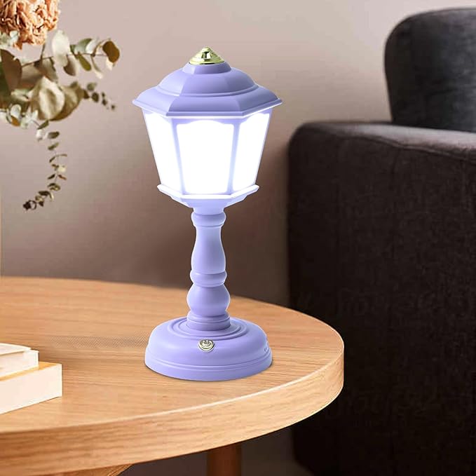 Mini Desk lamp Vintage, LED Desk Lamp Dimmable Table Lamp Reading Lamp with USB Charging Port, Sensitive Control, Eye-Caring Office Lamp,Very Beautiful Decorative Desk lamp (Purple)