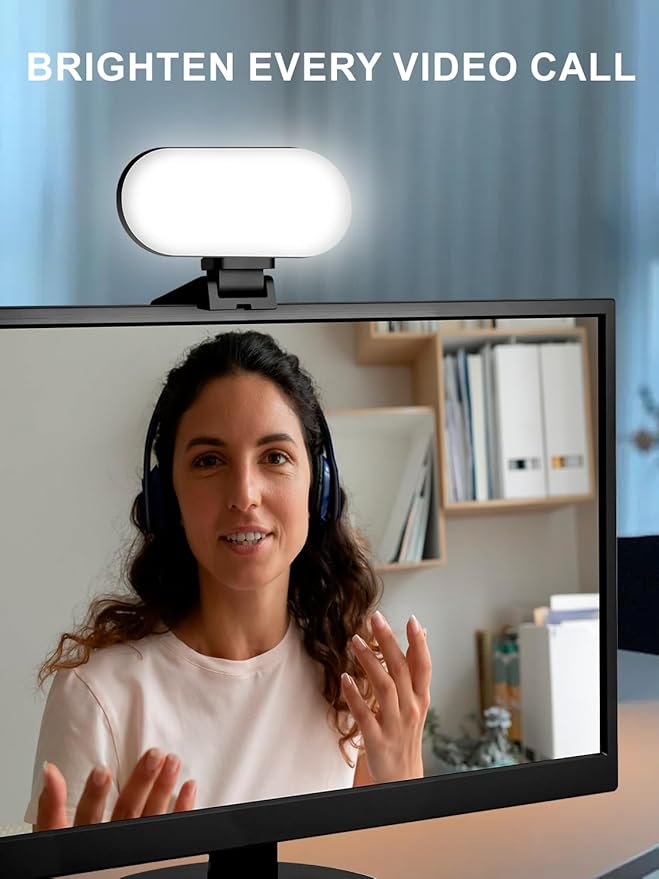 Video Conference Lighting & Computer Light – USB LED Panel for Laptop & Desktop, Plug-and-Play Webcam Light for Zoom, Teams, Streaming & Remote Work, 3 Color Modes & 10 Brightness Levels