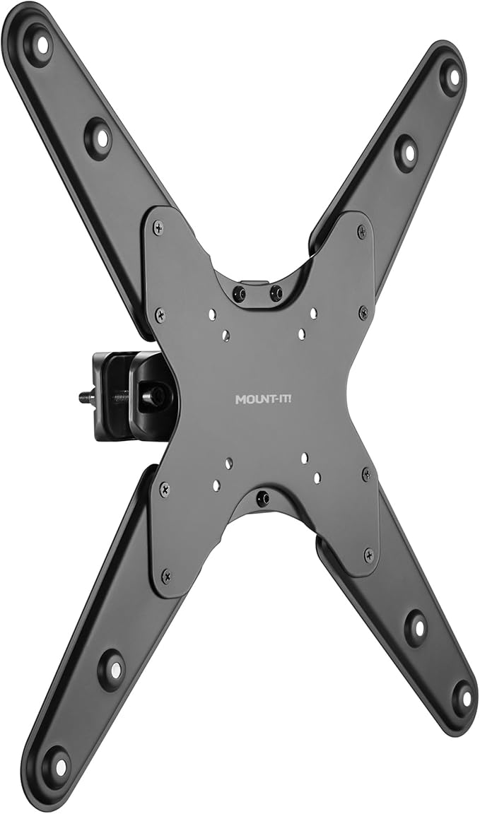 Mount-It! TV Pole Mount, Fits 32" to 55" Screens, Universal VESA 75x75 to 400x400, Full-Motion Tilt, Swivel & Rotate, Clamps to 1.1" - 1.96" Diameter Poles, Ideal for Gazebos, Trade Shows, & POS