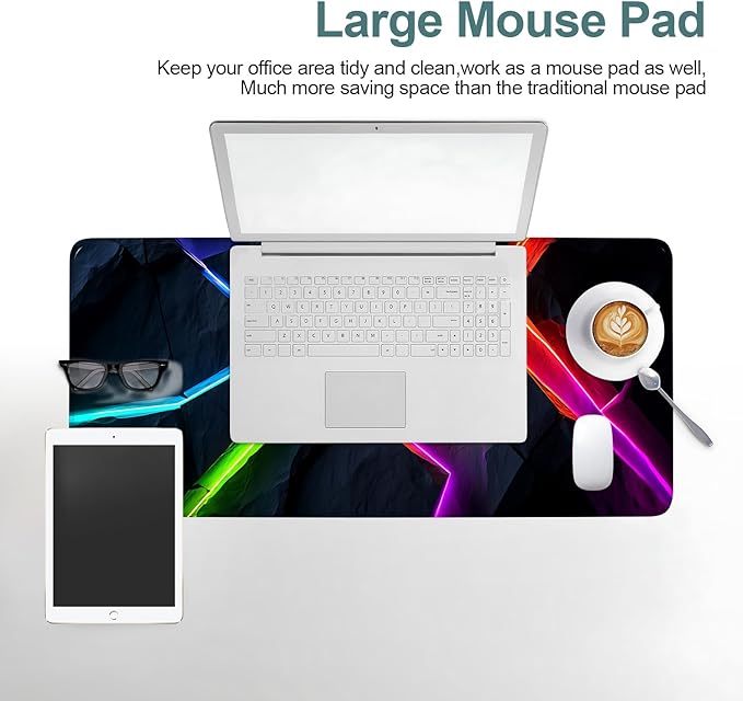 Energy Bar Extended Gaming Mouse Pad 31.5x11.8inches Large Desk Mat Anti-Slip Rubber Base & Durable Stitched Edges for Gamers Smooth Mouse Writing Surface for Desk Office/Home
