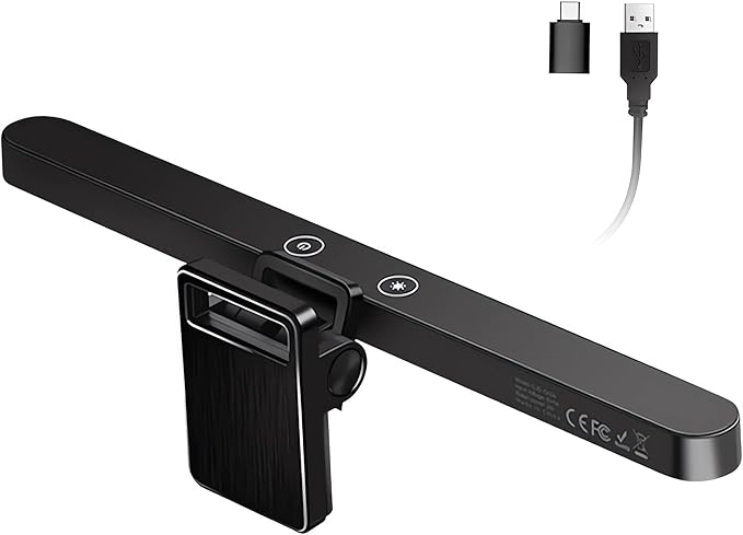 Laptop Monitor Light Bar, Computer USB Lamps with Touch Dimmer Switch, E-Reading LED Light Anti-Glare for Office/Home, Brightness/Color Temperature Adjustment