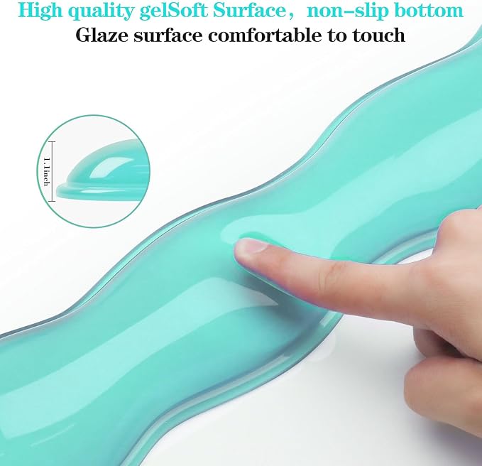 Gel Wrist Rest for Keyboard and Mouse, Wrist Rest for Keyboard, Mouse Wrist Support, Pain Relief, Cool Touch, Non-Skid, Keyboard Wrist pad