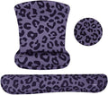 MOSISO Wrist Rest Support for Mouse Pad&Keyboard Set, Leopard Grain Ergonomic Mousepad&Coaster Non-Slip Base Home/Office Easy Typing Cushion with Neoprene Cloth&Raised Memory Foam, Purple