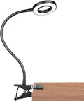 GLORIOUS-LITE LED Clip on Light, 36 LED Eye-Caring Reading Lamp for Dorm Room, 360° Flexible Gooseneck with 4 Color Modes, Dimmable Book Light for Bed, Desk, Headboard, Computer (Black)
