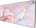 Gaming Mouse Pad Giant 48x24 Desk Mat Oversized Large Mousepad Jumbo Huge Desk Pad Pink Marble Protector Mat XXXL Non Slip Computer Mat for Wireless Desktop Work