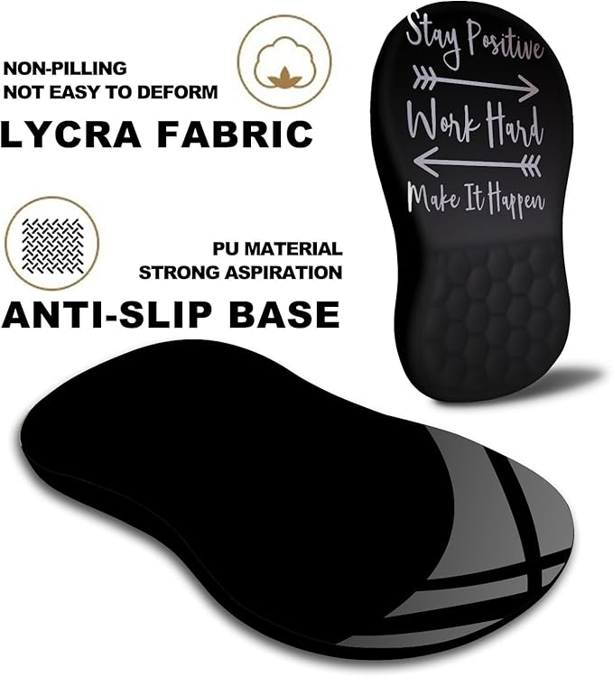 Mouse Pad Wrist Support, Ergonomic Mouse Pad with Massage Dot, Comfortable Computer Mouse Pad for Laptop, Wrist Rest Mousepad with Non-Slip PU Base for Office & Home, 12 x 8 in