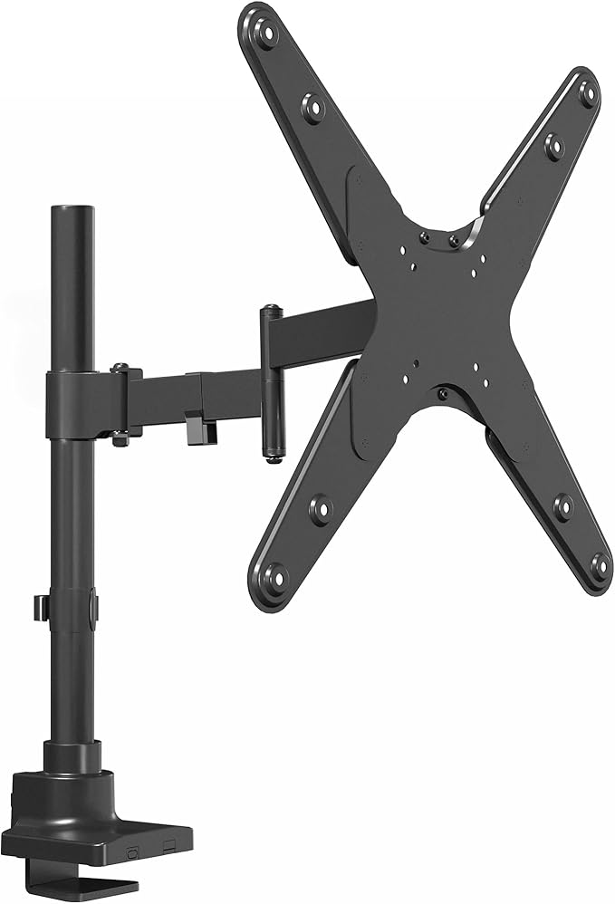 VIVO Ultra Wide Monitor and TV Desk Mount for up to 55 inch Screens, Single Television Stand with Articulating Arm, Holds up to 44 lbs, Max VESA 400x400mm, Black, STAND-V155D