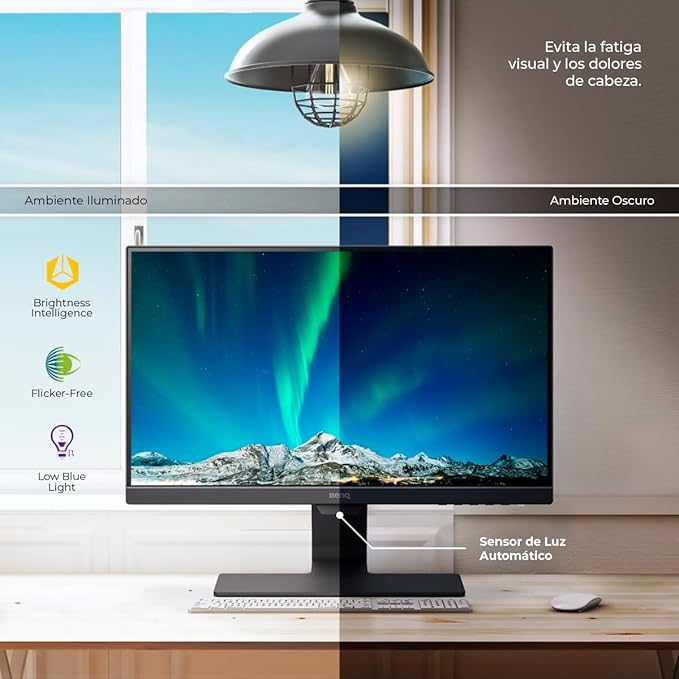 BenQ GW2283 Computer Monitor 22" FHD 1920x1080p | IPS | Eye-Care Tech | Low Blue Light | Anti-Glare | Adaptive Brightness | Tilt Screen | Built-in Speakers | HDMI | VGA,Black