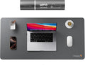 ProtoArc MP10 Leather Desk Mat, Large Mouse Pad- 31.5×15.8 inch, Non-Slip PU Leather Desk Pad Protector, Premium Desktop Mat for Computer, Keyboard and Mouse, Gray