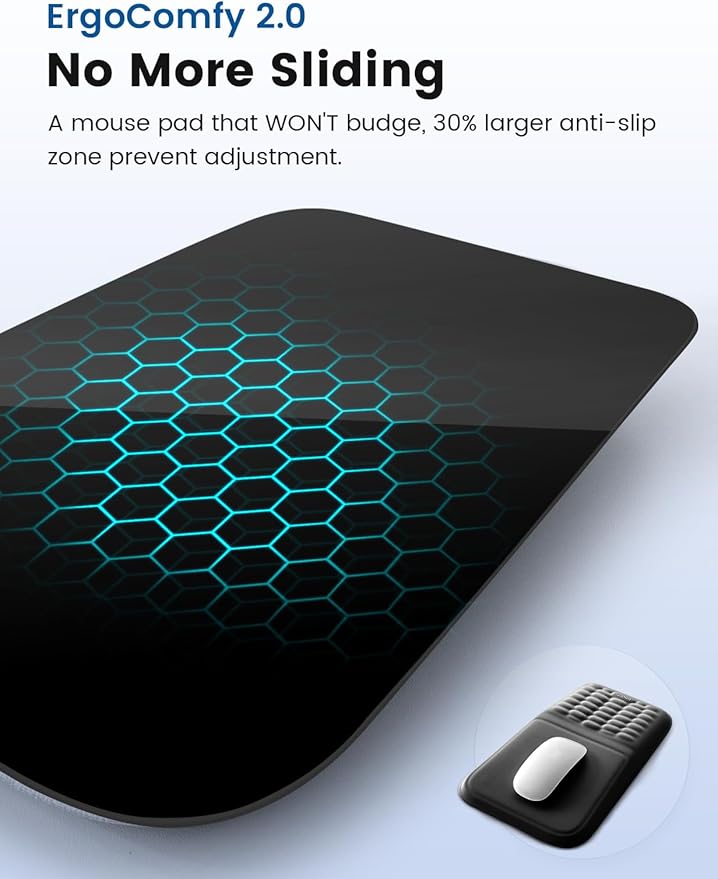 Vaydeer Ergonomic Mouse Pad with Wrist Rest – Memory Foam Mouse Pad with Wrist Support & Massage Bulge, Non-Slip PU Base, Relieves Carpal Tunnel Pain – Ideal Mouse Wrist Rest for Office & Home