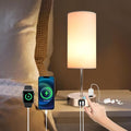 Gold Table Lamp with USB Port - Touch Lamp Desk Lamp, Bedside Lamps for Bedroom, 3 Way Dimmable Small Lamps for Living Room, Dorm, Home, Office, Cute Gold Base+ White Lampshade