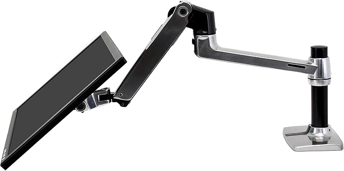 Ergotron – LX Monitor Arm, Single Monitor Desk Mount – fits Flat Curved Ultrawide Computer Monitors up to 34 Inches, 7 to 25 lbs, VESA 75x75mm or 100x100mm – Polished Aluminum