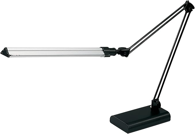 Realspace™ Architect Desk Lamp, Adjustable, 21-1/2"H, Black/Silver