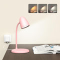 LED Desk Lamp for Home Office,3 Light Colors, Table Lamp,Dimmable Reading Light for Bedside Small Desk Lamp for College Dorm Room,Bedroom Desk Light Pink