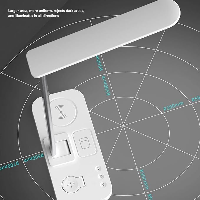 LED Desk Lamp,25 LED Touch Control Desk Light with 15W Fast Charger,3 Levels Brightness,Dimmable Eye-Caring Reading LED Desk Light for Home,5W (White)