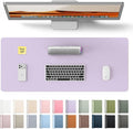 YSAGi Leather Desk Protector, Office Mat, Large Mouse Mat, Non-Slip PU Leather Blotter, Laptop Pad, Waterproof Writing Pad for Office and Home (Light Purple, 23.6" x 13.8")