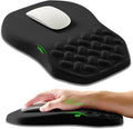 Ergonomic Slope Mouse Pad Wrist Support, Wrist Rest Mousepad for Carpal Tunnel with Massage Bulge and Slow Rebound Memory Foam (12x8 inch, Black)