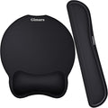 Gimars Upgrade Enlarge Superfine Fibre Soft Smooth Gel Ergonomic Mouse Pad Wrist Support and Keyboard Wrist Rest for Computer, Laptop, Mac, Gaming and Office, Durable, Comfortable