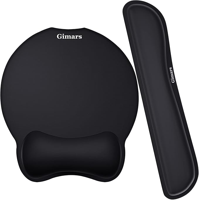 Gimars Upgrade Enlarge Superfine Fibre Soft Smooth Gel Ergonomic Mouse Pad Wrist Support and Keyboard Wrist Rest for Computer, Laptop, Mac, Gaming and Office, Durable, Comfortable