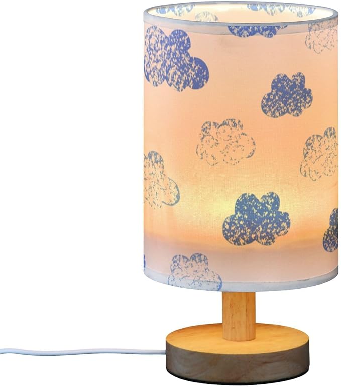 Cloud LED Table Lamp, Bedside Lamp with Linen Lampshade, Flicker-Free Eye Care USB Plug in Nightstand Lamp, for Bedroom and Office