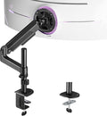 ARES WING Single Monitor Mount - Ultrawide Monitor Arm for 40 34 32 27 Inch Heavy Duty Curved Screen Up to 26.4 lbs with Clamp/Grommet Desk Mount, 75/100 Vesa Mount, Black