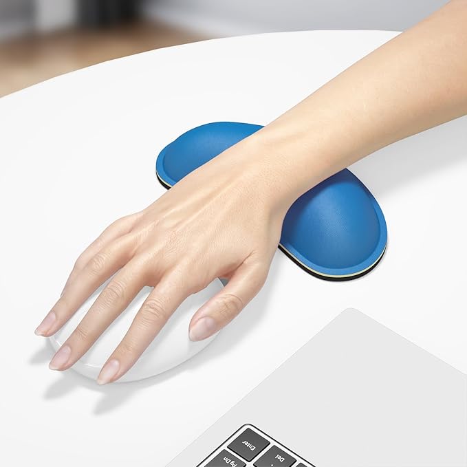 Dapesuom Mouse Wrist Rest, Ergonomic Memory Foam Mouse Wrist for Computer Desk Mats Support, Hand Rest Pad Cushion for Gaming, Office, Laptop, Men, Women, Pain Relief & Easy Typing, Dark Blue
