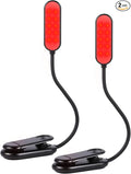 670nm Red Book Light [2 Pack] - Zero Blue Light, Rechargeable Clip On Red Reading Light Lamp for Reading at Night - Poratble Dimmable LED Book Lamp, Gift for Lovers Travel Studying Nursing