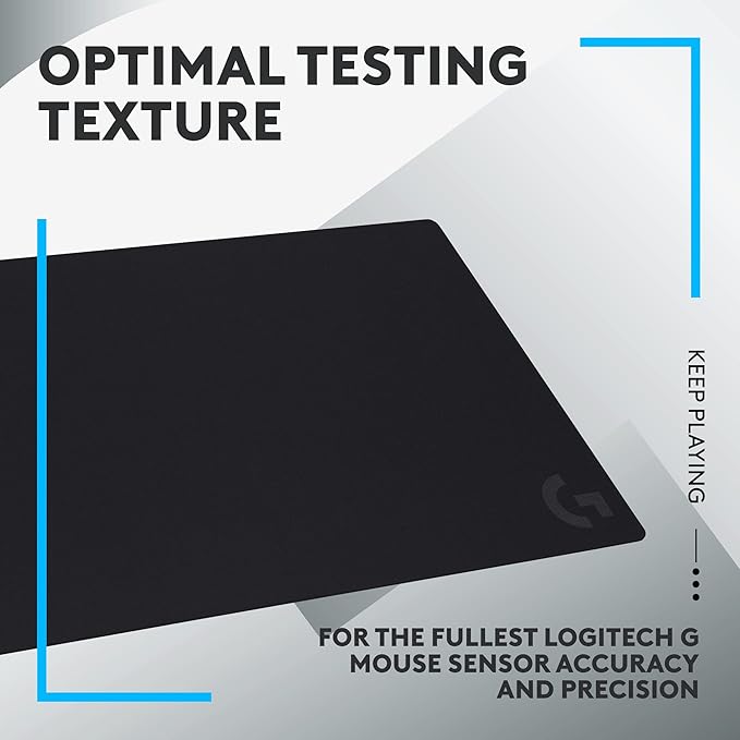 Logitech G840 XL Cloth Gaming Mouse Pad - 0.12 in Thin, Stable Rubber Base, Performance-Tuned Surface - Black