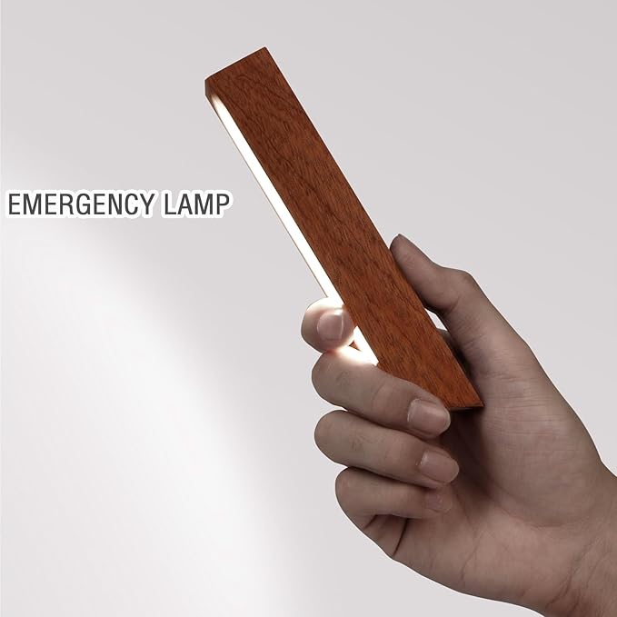 Wooden Desk Light ，Dimmable Desk Lamp for Home Office with USB Wireless Charging Port ，Touch Control RotatableDesk Adjustable Night Light(Sapele Wood)