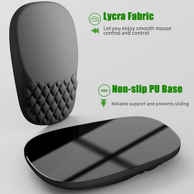 VAGAU Ergonomic Mouse Pad with Wrist Support, Wrist Rest Mousepad Memory Foam & Non-Slip PU Base for - Gaming, Office and Home (Black)