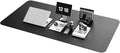 YSAGi Non-Slip Leather Desk Pad XL Size, Waterproof Laptop Computer Desk Keyboard Mat, Table Protector Blotter Mat, Large Mouse Pad for Office/Work/Home/Decor(Black, 47.2" x 23.6")-No Band