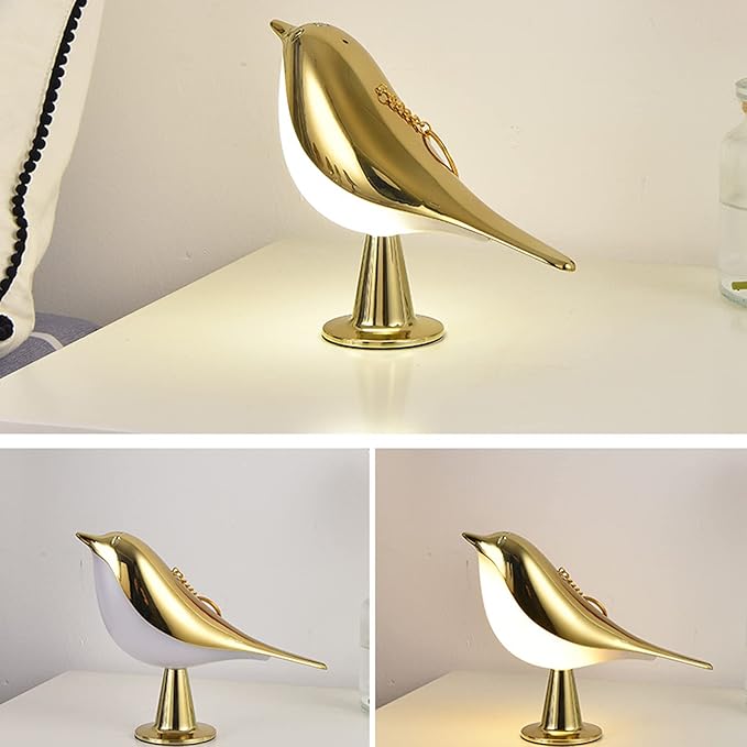 Bedside Touch Control Table Lamp Aroma Lamps Cute Bird Shaped Led Bedside Desk Lamp with USB Charging Port 3 Way Dimmable Creative Night Light Cordless Nightstand Lamp for Bedroom Home(Champagne)