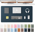 YSAGi Leather Desk Protector, Office Mat, Large Mouse Mat, Non-Slip PU Leather Blotter, Laptop Pad, Waterproof Writing Pad for Office and Home (Dark Blue, 47.2" x 23.6")