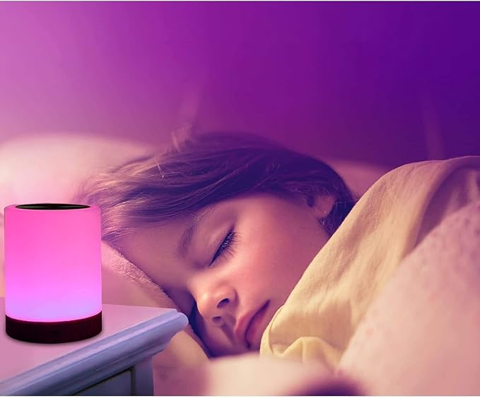 Portable Touch Small Night Light, 13 RGB Colors and 5 Brightness Levels USB Rechargeable Cordless LED Lamp with Remote Control and Timer for Bedroom Nursery Kids Room Nightstand