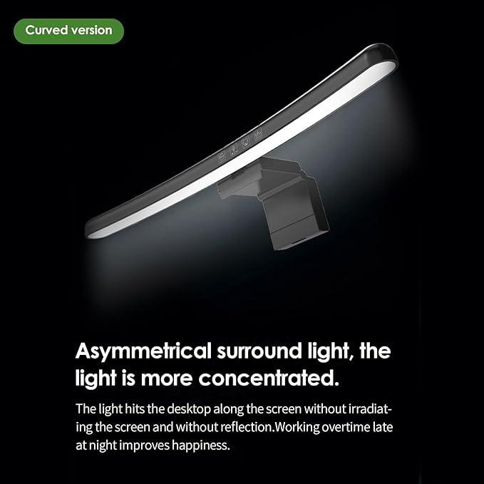 BY-J Computer Monitor Light Bar, Eye-Care USB Reading LED Task Lamp with Touch Control, Fit for Curved Monitor, No Screen Glare Dimmable Desk Lamp Computer Monitor Light Bar for Screen Home Office