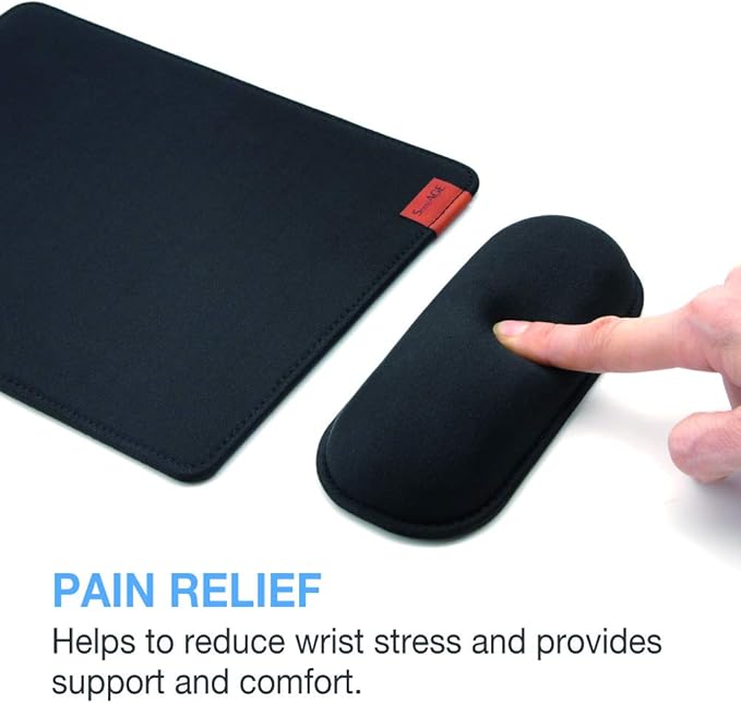 SenseAGE Detachable Ergonomic Mouse Pad with Wrist Rest Support, Adjustable Placement for Pain Relief, Non-Slip Base, for Computer & Laptop, Office Desk Accessories, 9.7 x 7.3 in (Light Grey)