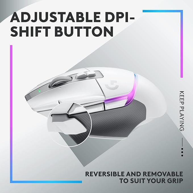 Logitech G502 X Plus Wireless Gaming Mouse: Optical Switches, LIGHTSYNC RGB, 13 Buttons, Infinite Scroll Toggle, <130 hr Battery Life, USB-C, PowerPlay Wireless Charging Capable, for PC/MacOS - White