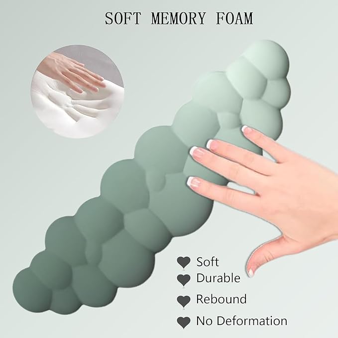 Cloud Mouse Pad Keyboard Wrist Rest for Mouse 4PCS Mini Small Desk Mat Pad Set Memory Foam Non-Slip Cute Ergonomic Gaming Mouse Wrist Support for Computer Home Office Gradient Green