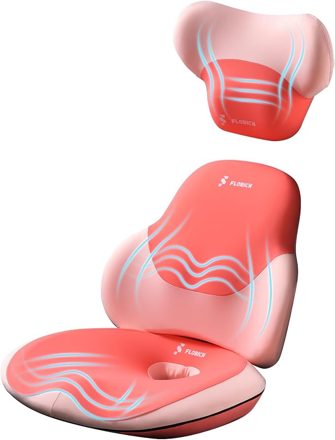 FLORICH Car Neck Headrest Pillows, Ergonomic Office Chair Seat Cushions, Car Lumbar Back Support Pads, for Back, Coccyx, Tailbone, Hip & Spine Comfort, Ergonomic Hip Pillow