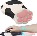 L-SPOUTTO Ergonomic Mouse Pad with Wrist Rest,Cute Cat Paw Mousepad Wrist Support,Comfortable Massage Design Computer Pain Relief Mouse Pad with Non-Slip PU Base for Desk Laptop Gaming,Cow
